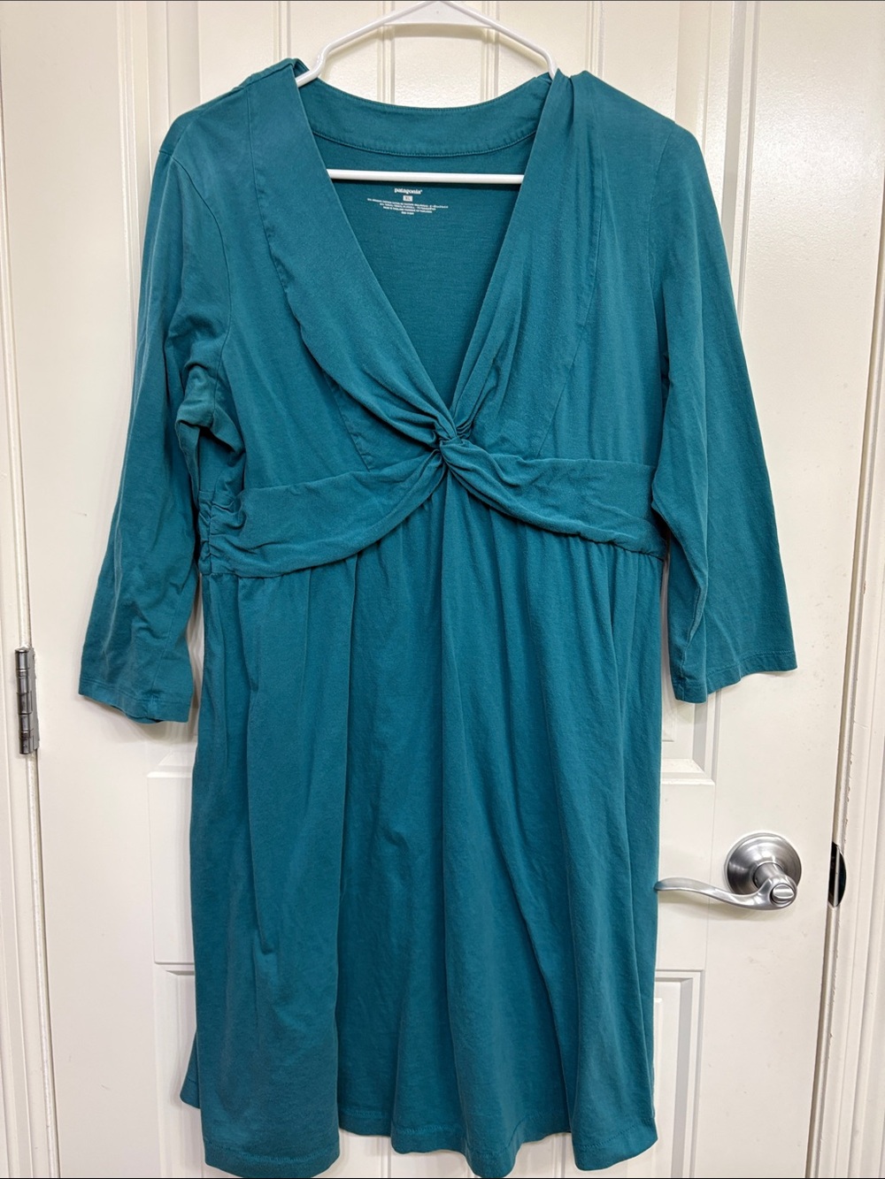 Patagonia Teal Knot-Front Midi Dress